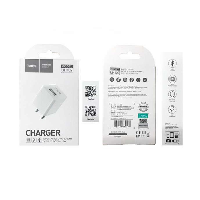 Củ Sạc HOCO UH102 Chính Hãng, Hỗ Trợ Sạc Nhanh, tương thích cho các dòng điện thoại Iphone SamSung Oppo/Max