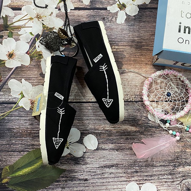 Giày toms Xương Cá Đen 2020,BLACK(Đế cao su đúc)