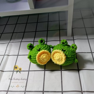 Móc khóa len hình ếch con dễ thương, handmade.