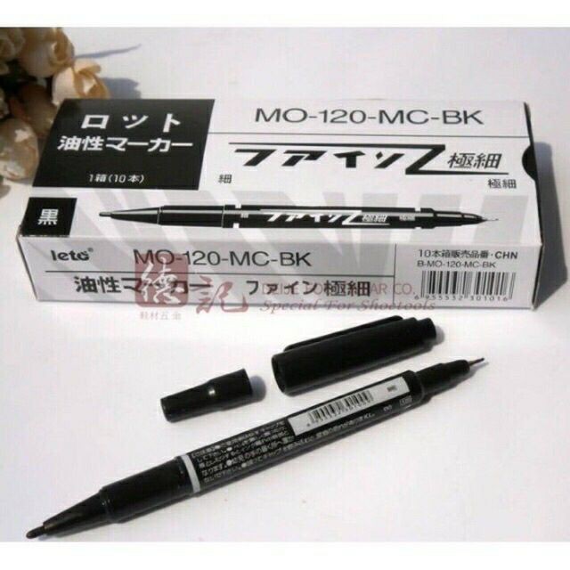 Bút lông dầu, Bút dạ kính 2 đầu MO-120 viết trên nhiều chất liệu tiện lợi