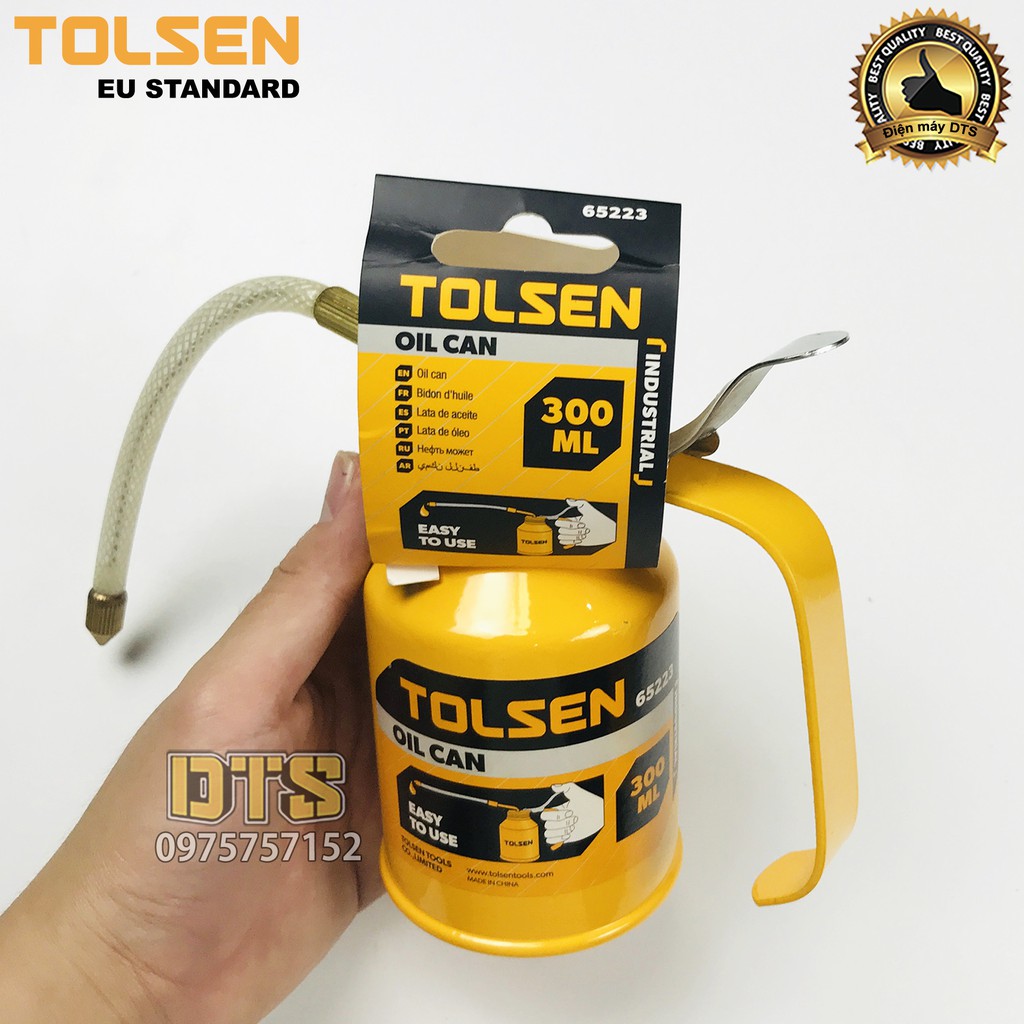 Bình châm nhớt công nghệp kim loại cho máy móc cơ khí, ống nhựa dẻo TOLSEN 300ml (Vịt dầu kim loại) - Tiêu chuẩn Châu Âu