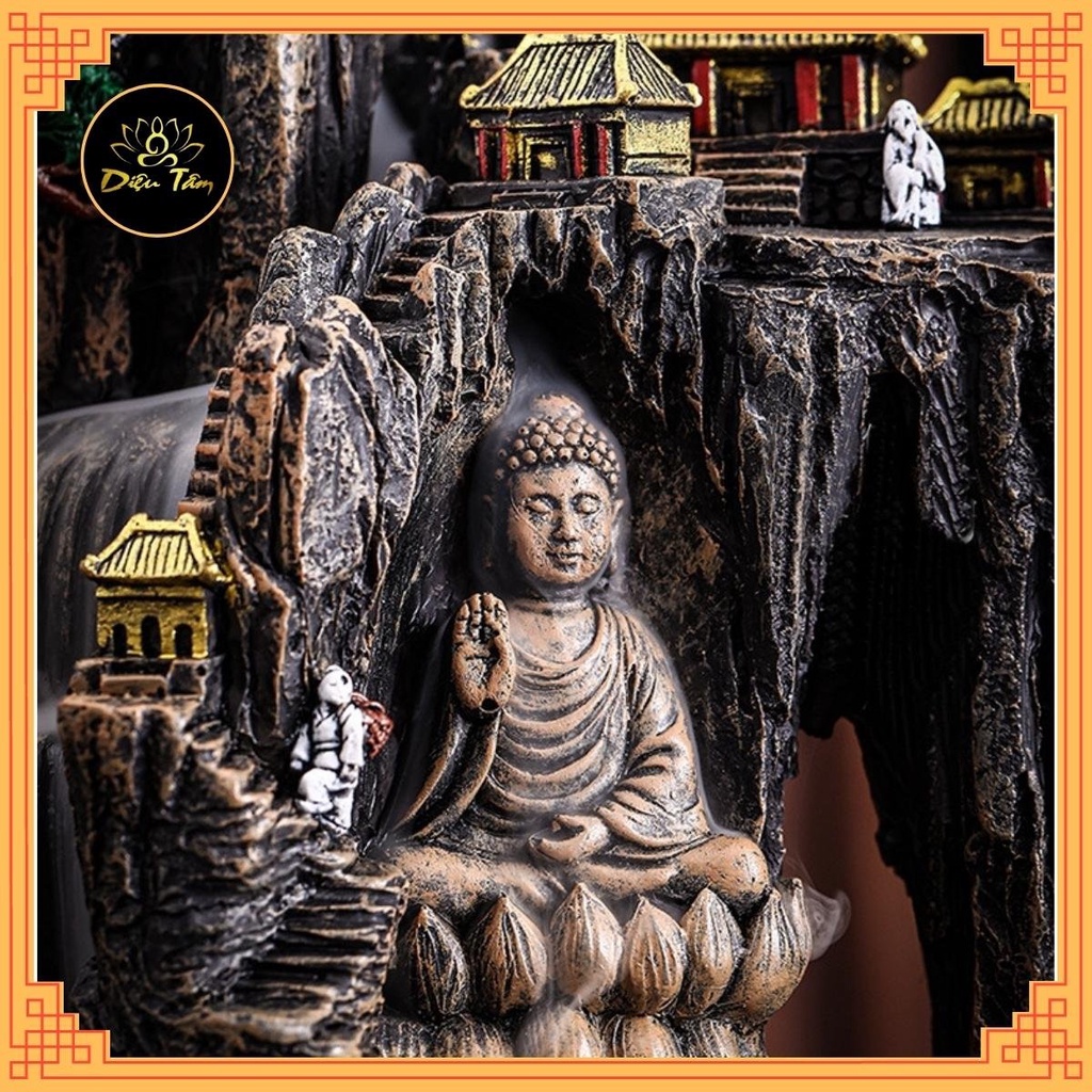 Thác khói trầm hương tặng 1 hộp nụ trầm hương, thác trầm hương thay lư đốt trầm đồ thờ cúng Diệu Tâm