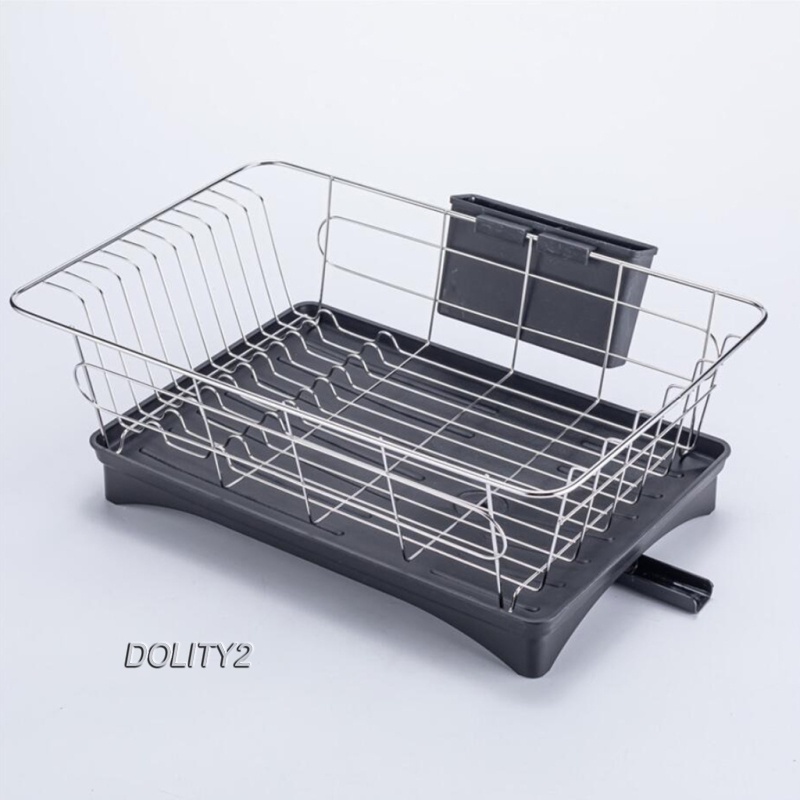 Dish Rack Stainless Steel Drainer Kitchen Cutlery Storage Space Saver