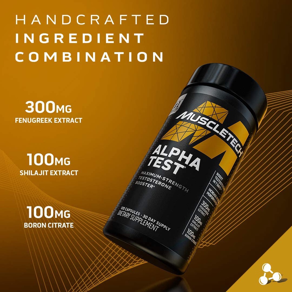 MuscleTech Alpha Test (120 viên) Tăng Cường Sinh Lý, Testosterone Nam Giới, Hỗ Trợ Phát Triển Cơ Bắp