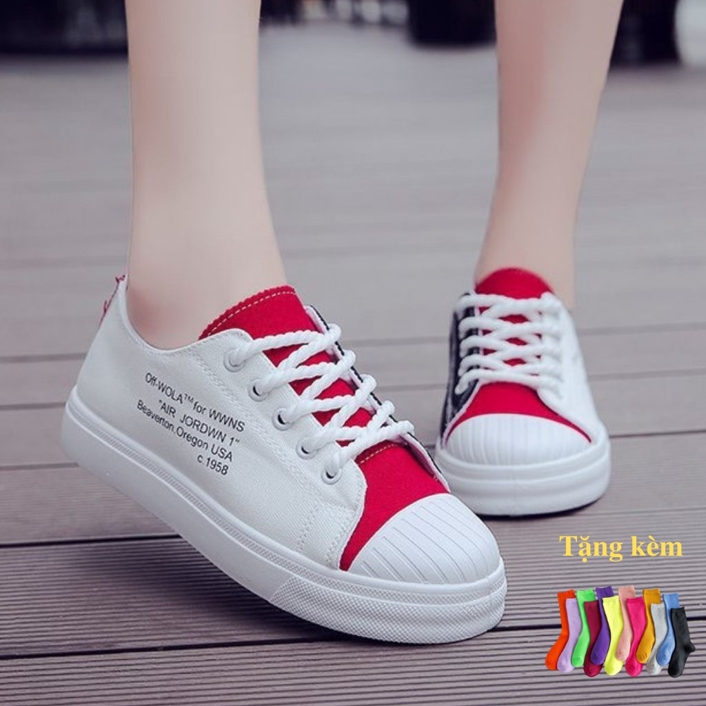 Giày Thể Thao Nữ QJ61 Đế Cao Su Siêu Êm Thoáng Khí Phong Cách Hàn Quốc