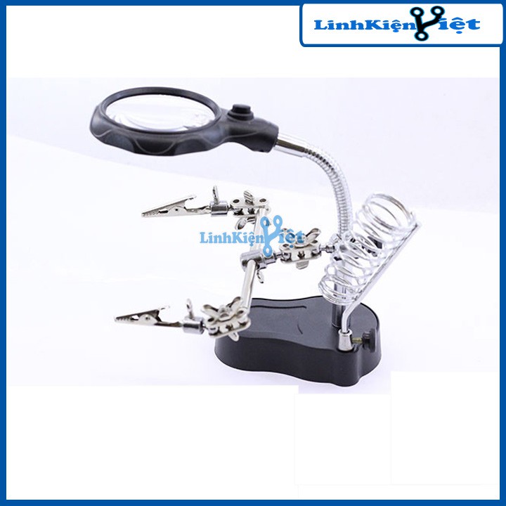 Kính Lúp Để Bàn MG16126 Có Tay Kẹp Có Đèn 4 Trong 1