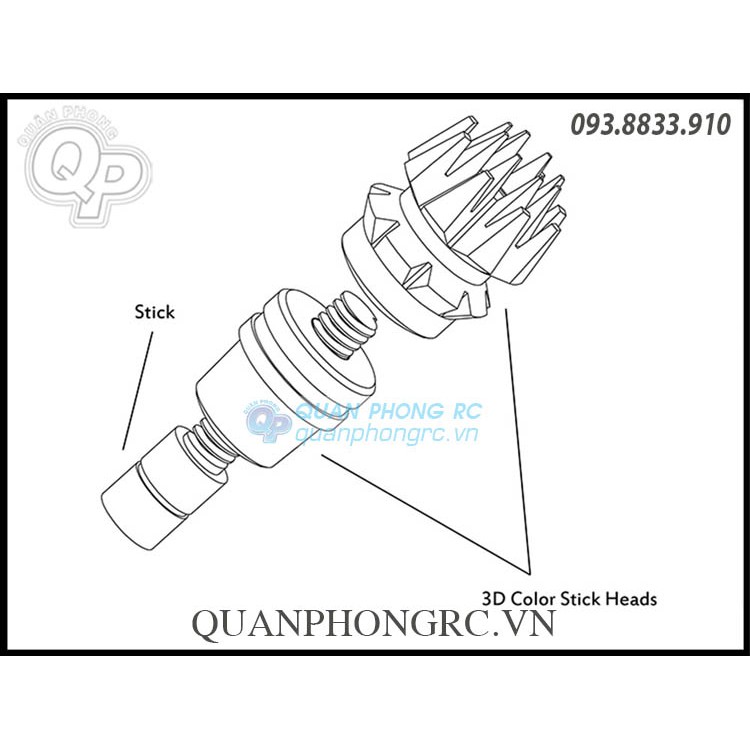 Nút M3 CNC Aluminum Gimbal Stick kiểu mới (2 Cặp)