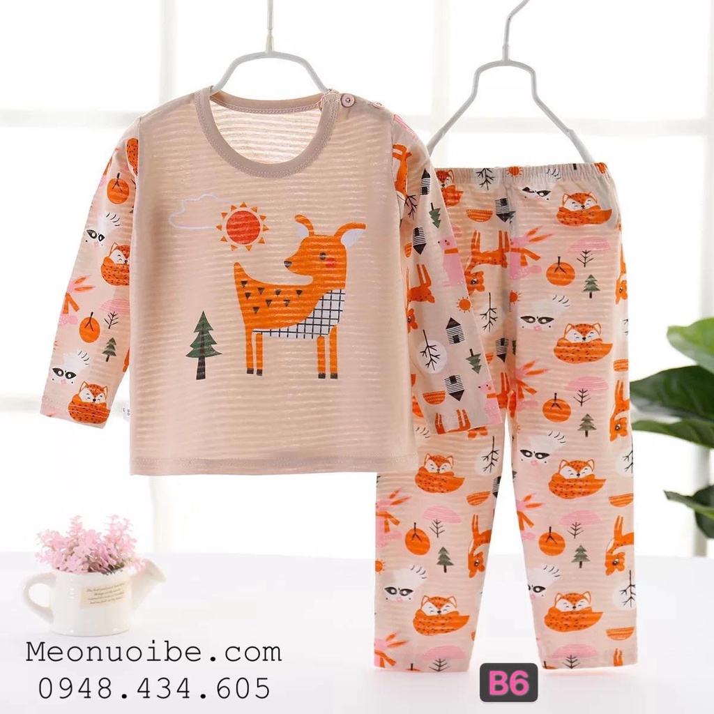 Bộ quần áo sợi tre dài tay cho bé