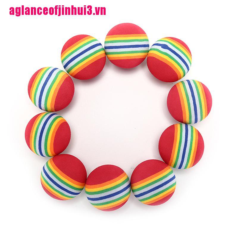 Bộ 10 Quả Bóng Golf Họa Tiết Sọc Cầu Vồng Dùng Luyện Tập Đánh Golf 3