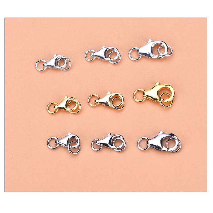 █diy゜ S925 Bạc●Móc Khóa Càng Cua Mạ Bạc S925 Tự Làm Trang Sức Vòng Tay/Dây Chuyền