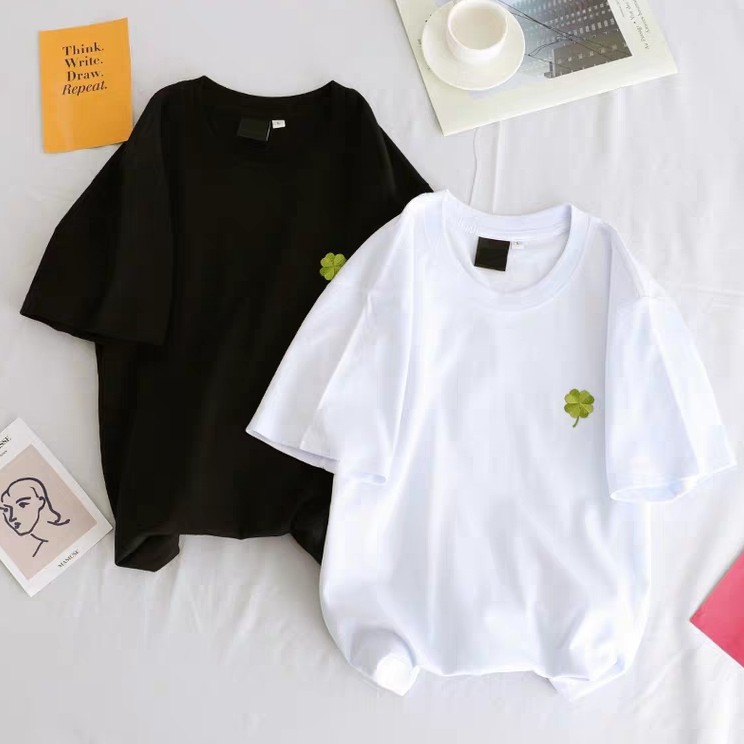 Áo Thun Tay Lỡ Hoa May Mắn Đơn Giản Mà Cực Kỳ Duyên Dáng - Form Rộng Freesize