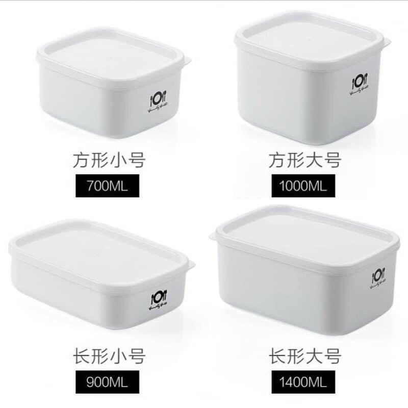 Set bộ 4 hộp đựng đồ ăn dự trữ để ngăn đông và ngăn mát, bộ hộp đựng đồ ăn để tủ lạnh