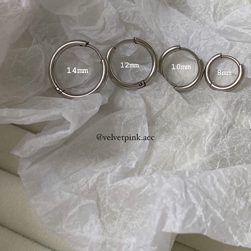 𝐯𝐞𝐥𝐯𝐞𝐭𝐩𝐢𝐧𝐤.𝐚𝐜𝐜🇰🇷 |  khuyên tai tròn thép không rỉ nhiều size
