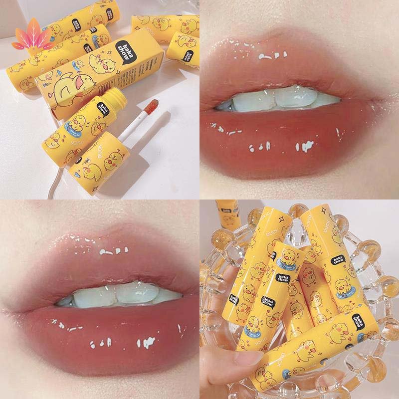 Son Môi Kakashow JP5 Dạng Thạch Dưỡng Ẩm Thiết Kế Vỏ Son Hình Chú Vịt Vàng Dễ Thương