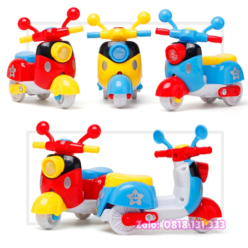 Xe máy đồ chơi trẻ em FREE SHIP Đồ chơi xe máy Scooter có dây cót