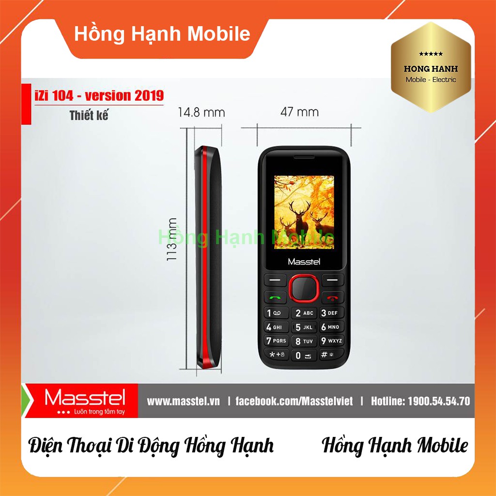 Điện Thoại Masstel iZi 104 - Hàng Chính Hãng - Hồng Hạnh Mobile