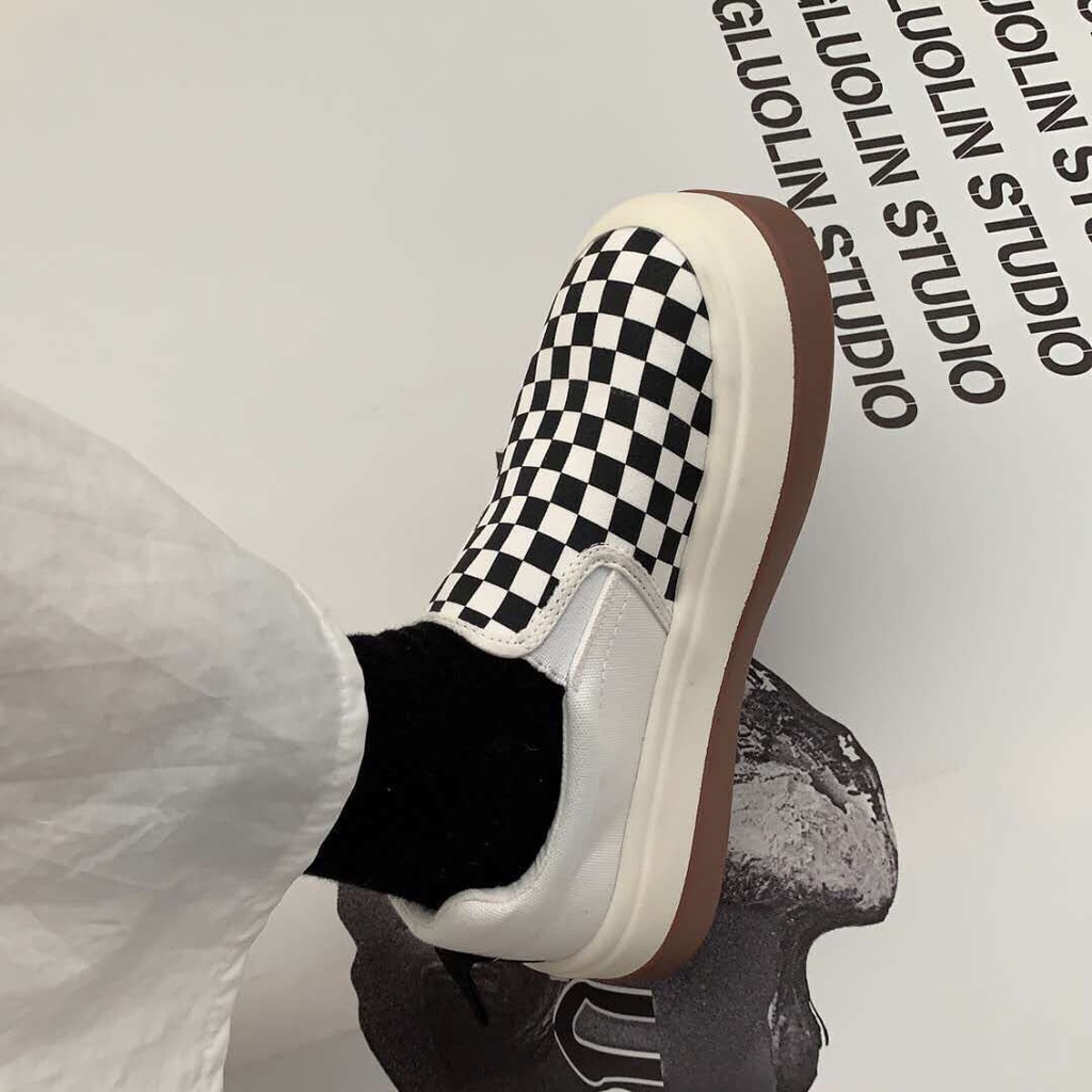 Giày Sneaker Đế Xuồng Họa Tiết Kẻ Sọc Thời Trang Cho Nữ