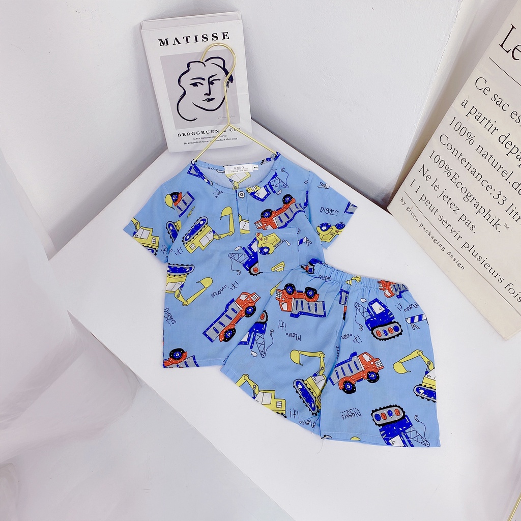 BOT21 - Bộ bé trai, bộ lanh lụa cho bé trai từ 10-25kg, chất lanh Thái hàng đẹp