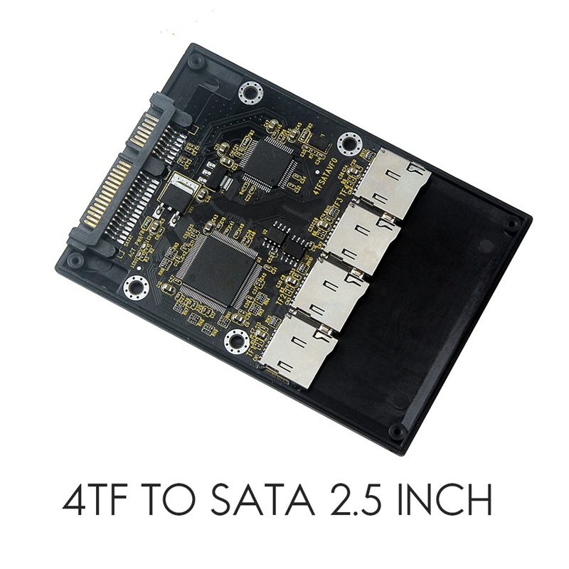Thẻ Chuyển Đổi Ổ Đĩa Cứng SSD 2.5 Inch 4 TF Sang SATA Tự Làm Cho Micro-SD Sang SATA