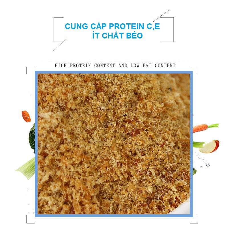 Chà bông gà cho chó mèo Captain để trộn cơm, hạt túi 500gr