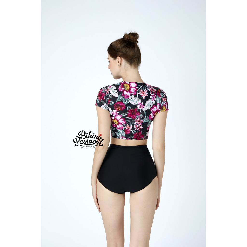 Áo bơi lẻ BIKINI PASSPORT kiểu croptop tay ngắn - Tím-BS268_PP