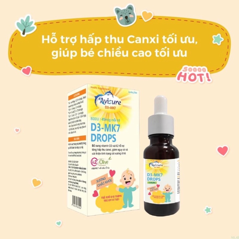 [Chính hãng] Vitam D3 Mk7 Drops Avisure 20ml chính hãng [ DATE MỚI NHẤT]