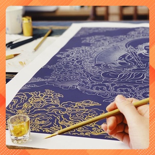 Bồ Tát Hư Không Thangka tranh tô viền nhũ vàng (không bao gồm bộ cọ, keo)