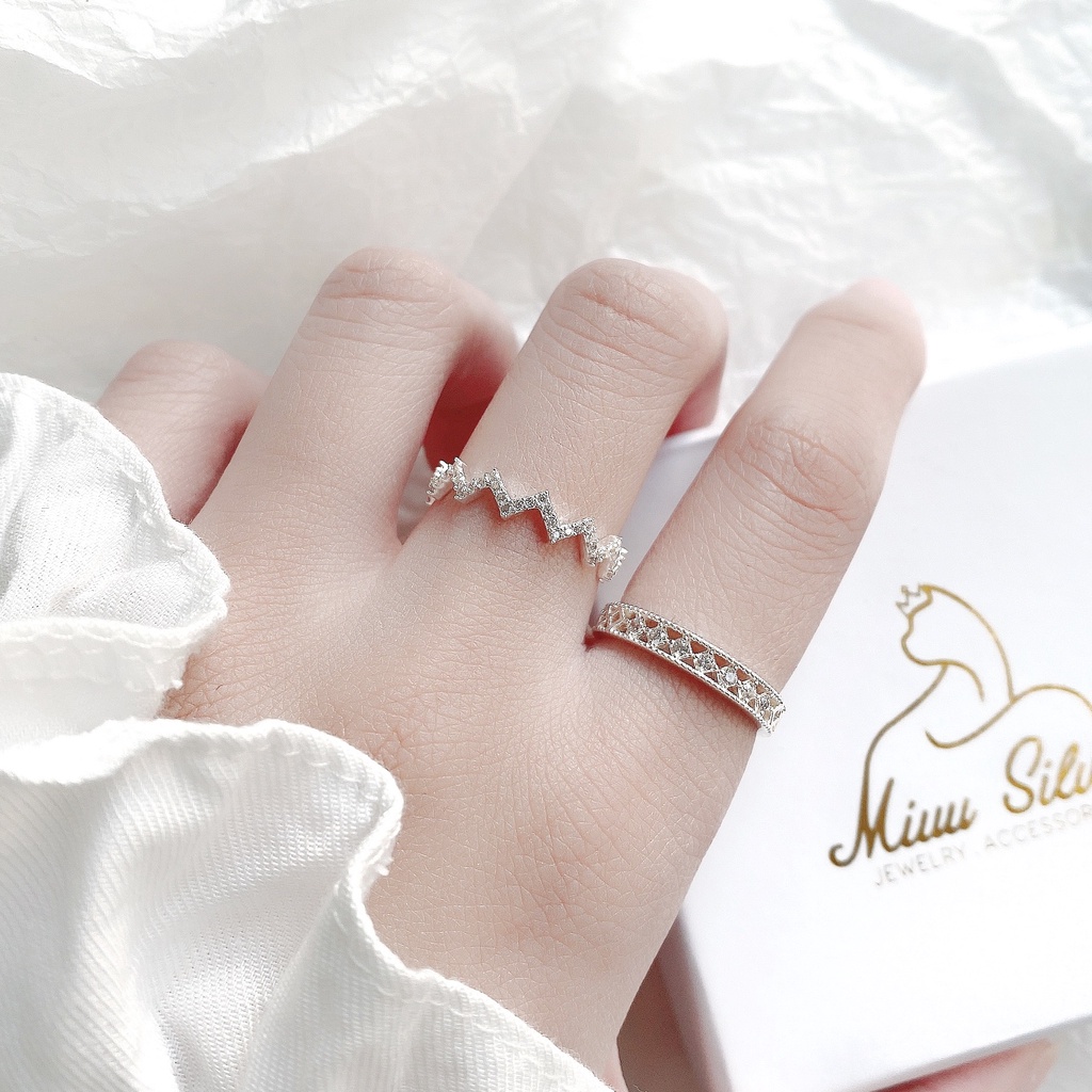 Nhẫn bạc nữ Miuu Silver, nhẫn nữ bạc 925 Galix đính đá