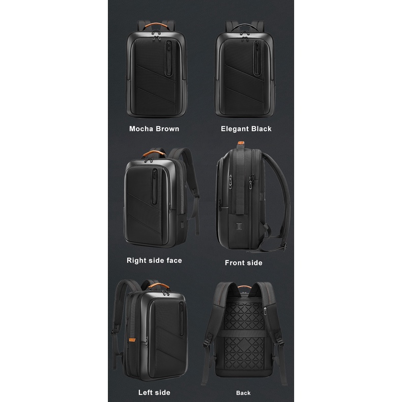 Balo da INRNN không thấm nước có cổng sạc USB thiết kế doanh nhân cho nam