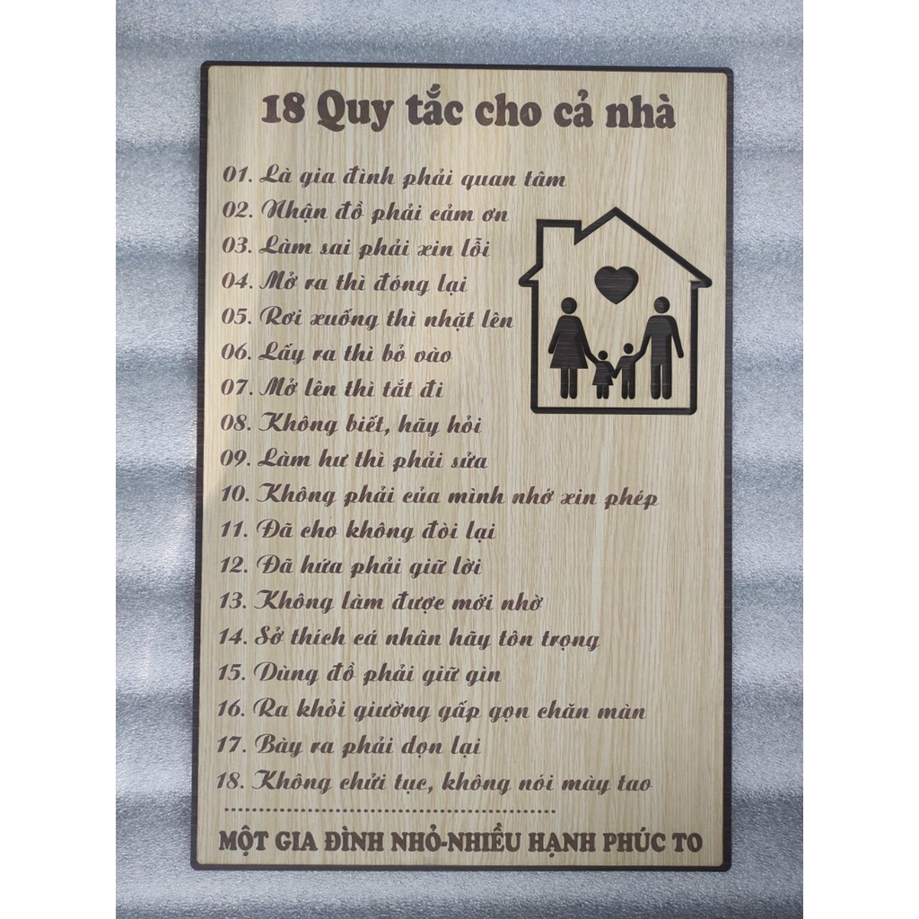 XẢ KHO - 9 Bảng Gỗ Quy Tắc Hạnh Phúc, Tranh Treo Tường Gia đình, Những Quy Tắc Để Con Có Cuộc Sống Hạnh Phúc