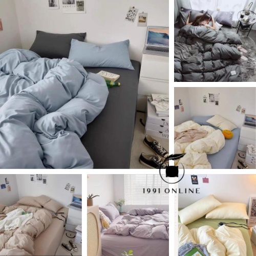 🍃 Bộ sưu tập Chăn Ga Gối 4 [CÓ CHĂN LÓT BÔNG THÔNG MINH] Cotton Basic đơn giản 🍃