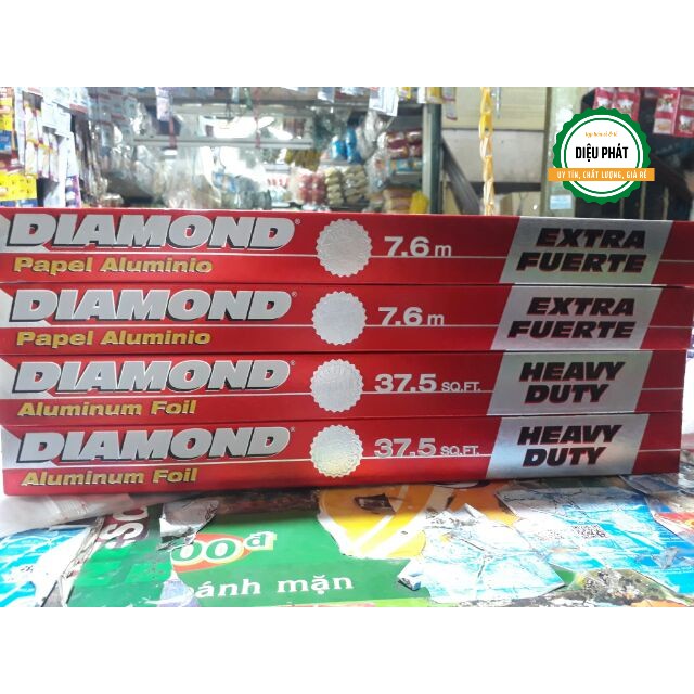 ⚡️ Giấy Bạc Nướng Thức Ăn Chịu Nhiệt Cao Cấp Diamond Aluminum Foil, Size 7,62m x 45,7cm, 7,62m x 30,4cm