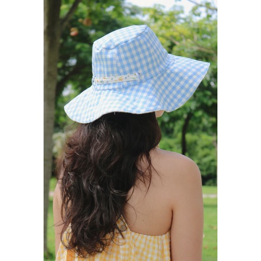 Nón hè 2 mặt màu xanh dương