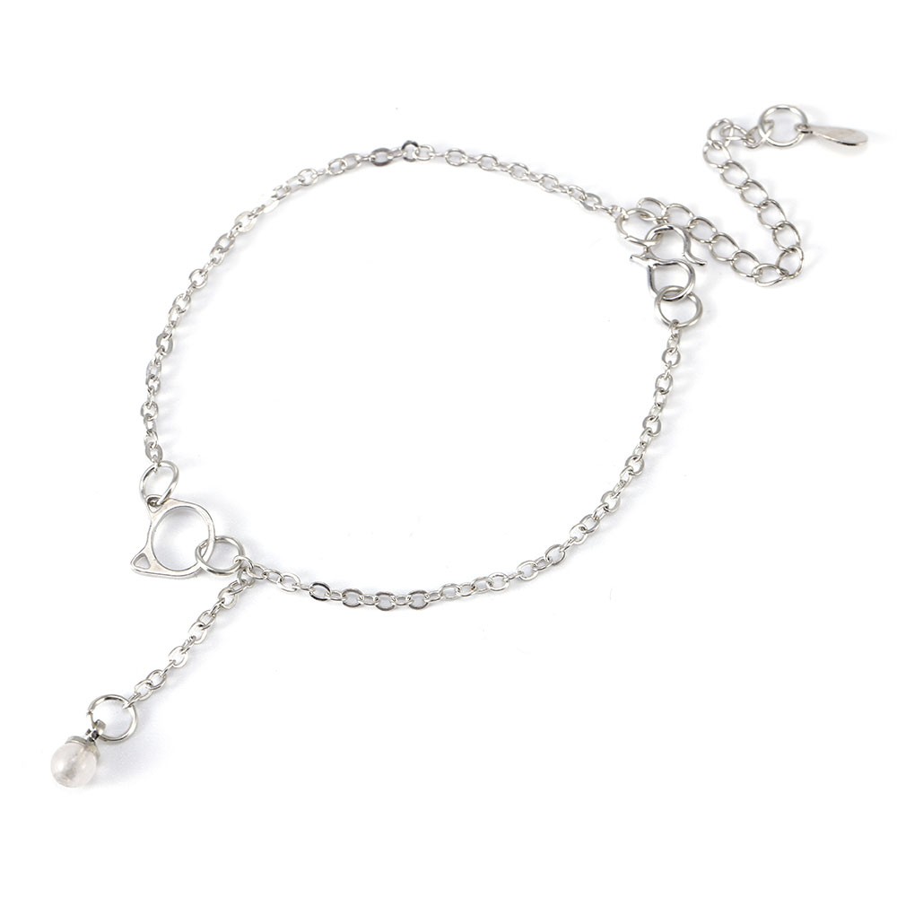 Cod In Stock New Vòng Tay Hợp Kim Hình Mèo Đính Đá Xinh Xắn