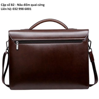 [CẶP SÔ] Cặp da khóa số nam siêu bền B2 nâu
