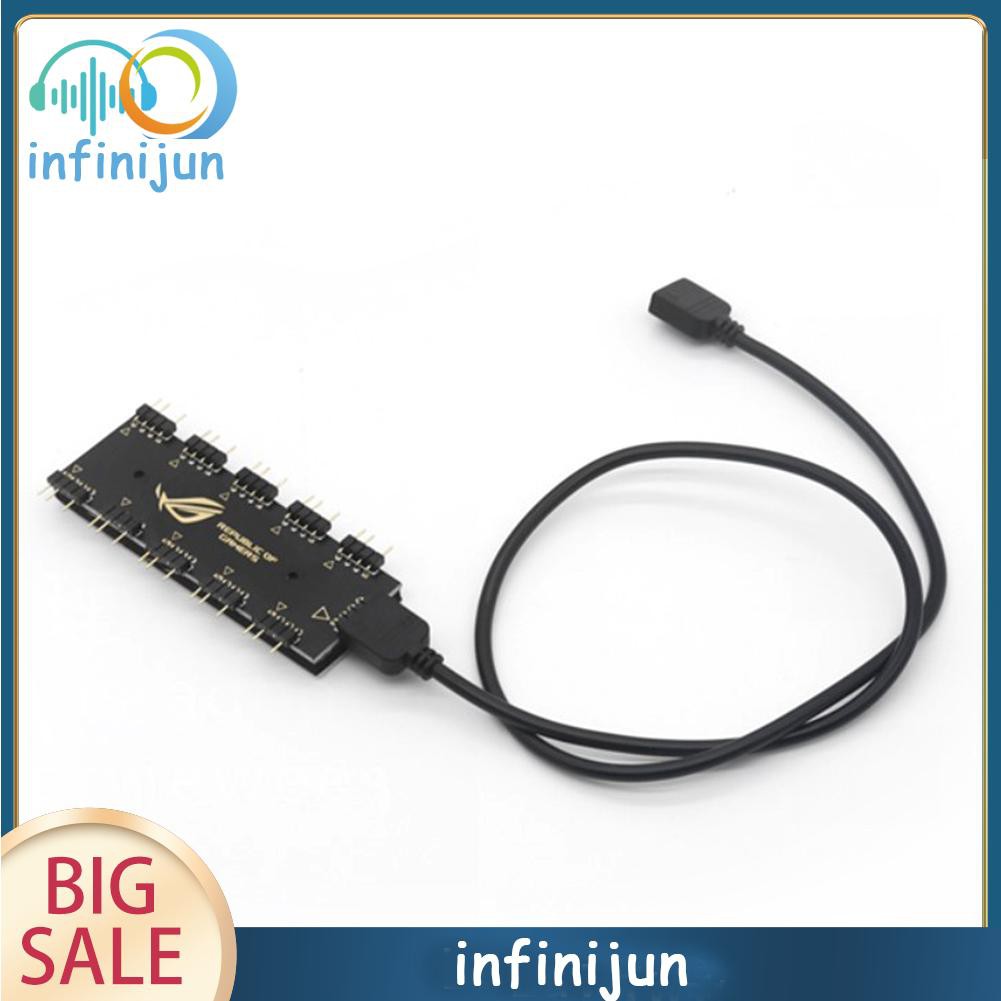 Cáp Chuyển Đổi 5v 3pin/12v 4pin Rgb Cho Gigabyte 1 Sang 10 Rgb