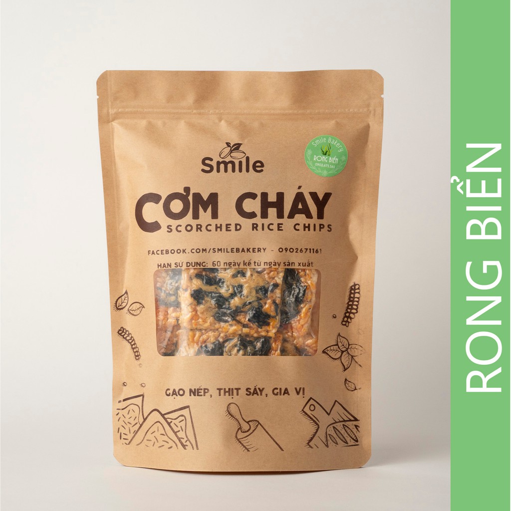  Cơm cháy chà bông rong biển 250gr, cơm cháy vệ sinh nhà làm - SmilePlanty