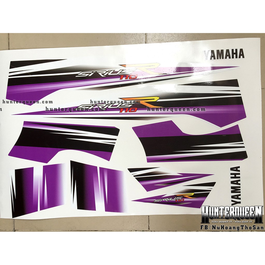 Tem rời Sirius - Tem R, trắng tím - Thiết kế theo yêu cầu, chỉnh sửa theo ý. Sắc nét, bền màu