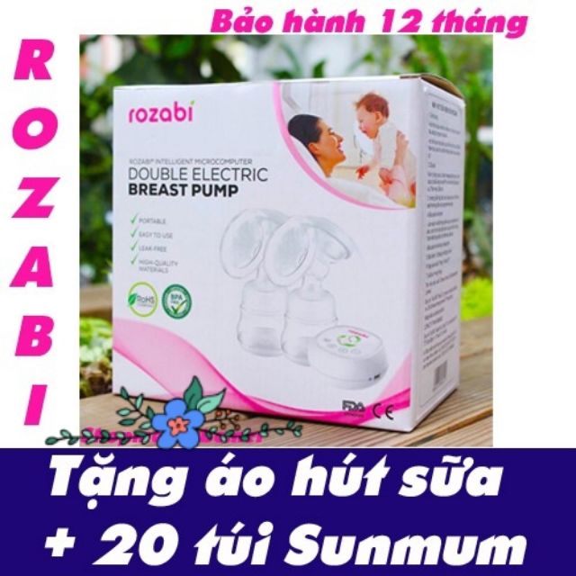 Máy hút sữa điện đôi Rozabi(tặng 1 áo hút sữa rảnh tay)