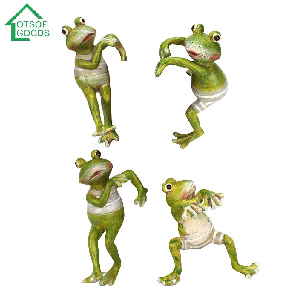 Set 4 Tượng Ếch Leo Trèo 3d Xinh Xắn Dùng Để Trang Trí