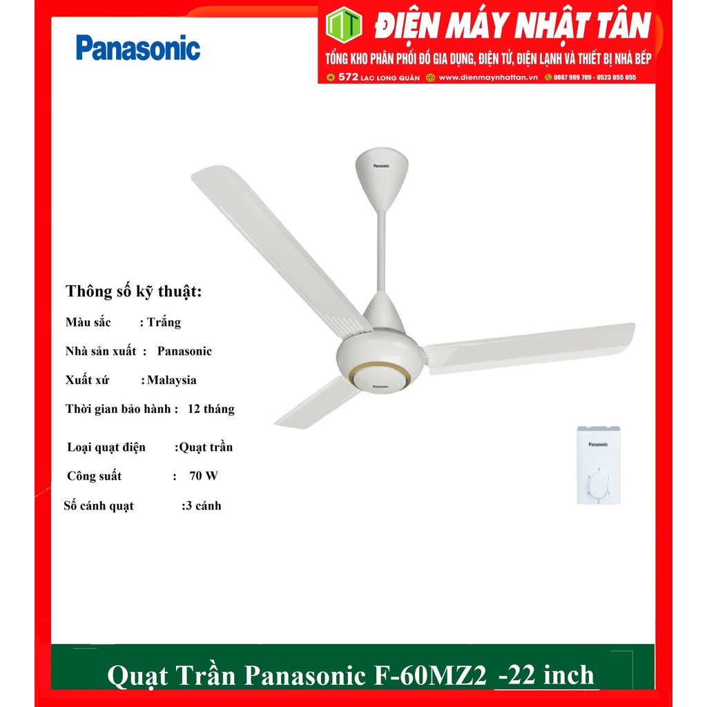 Quạt Trần Panasonic F-60MZ2 - Hàng Chính Hãng