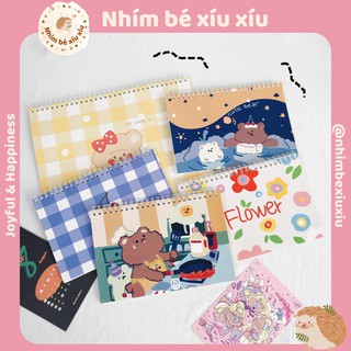 Sổ chiết lưu trữ sticker washi tape bìa màu siêu cute size A4/A5 VT303