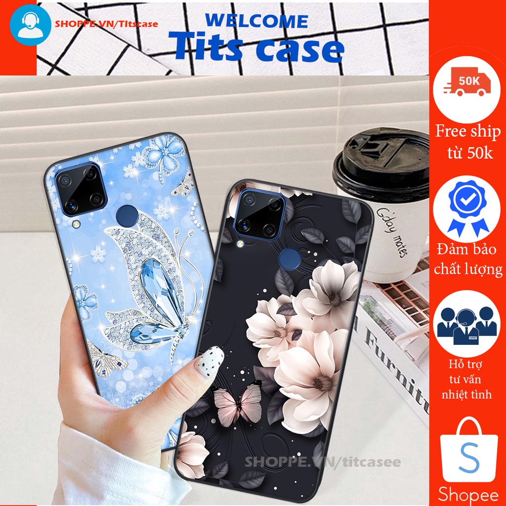 Ốp lưng Realme C15 in hình thiên nga,hoa may mắn, đặc sắc ĐỘC - LẠ - BỀN