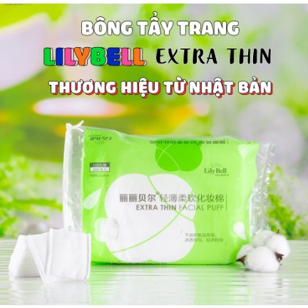 Bông Tẩy Trang Lily Bell Extra Thin- Xanh 240 miếng