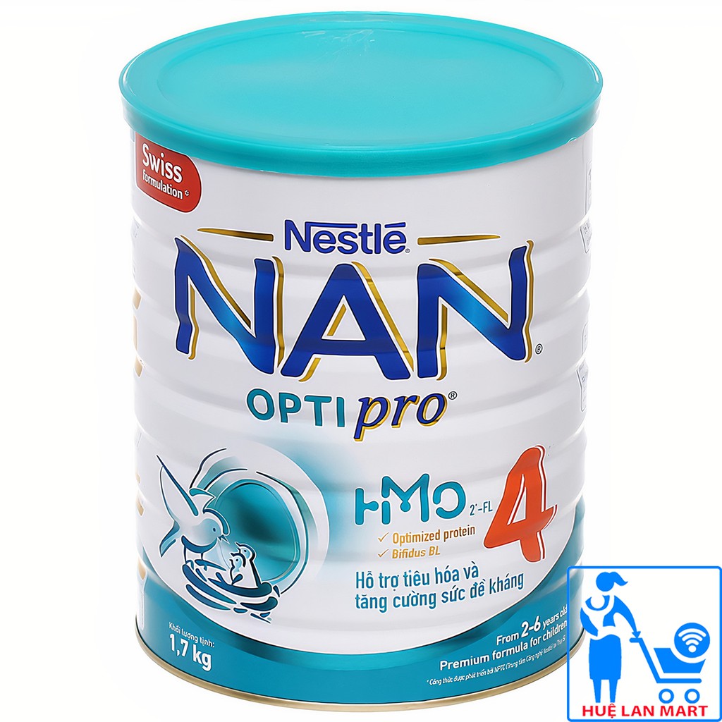 [CHÍNH HÃNG] Sữa Bột Nestlé NAN Optipro 4 - Hộp 1,7kg (Hỗ trợ tiêu hóa và tăng cường sức đề kháng)