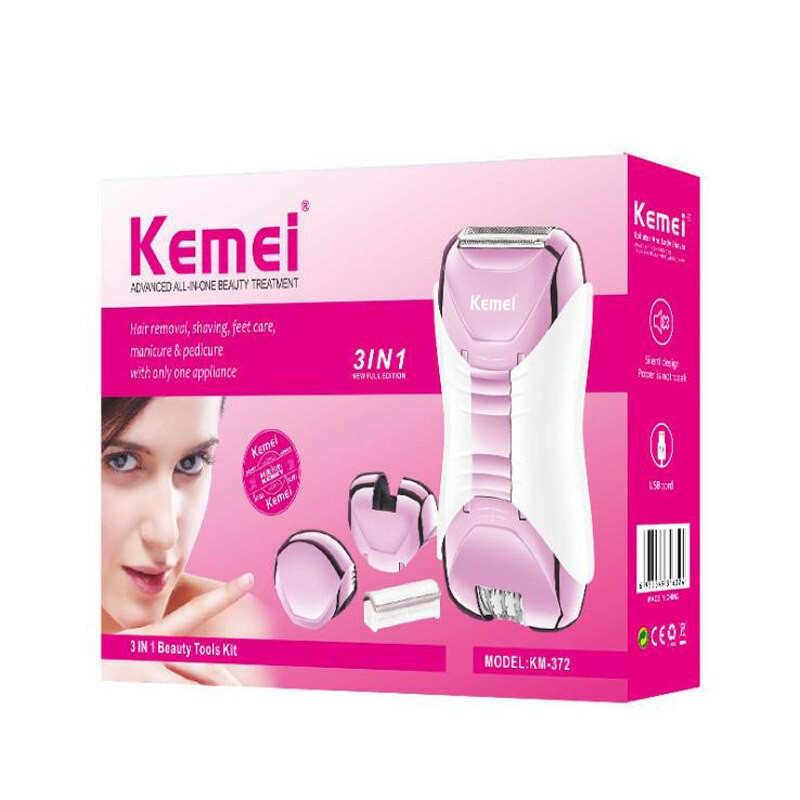 Máy Điện Nhổ Cạo Lông 3 in 1 Kemei Km-372