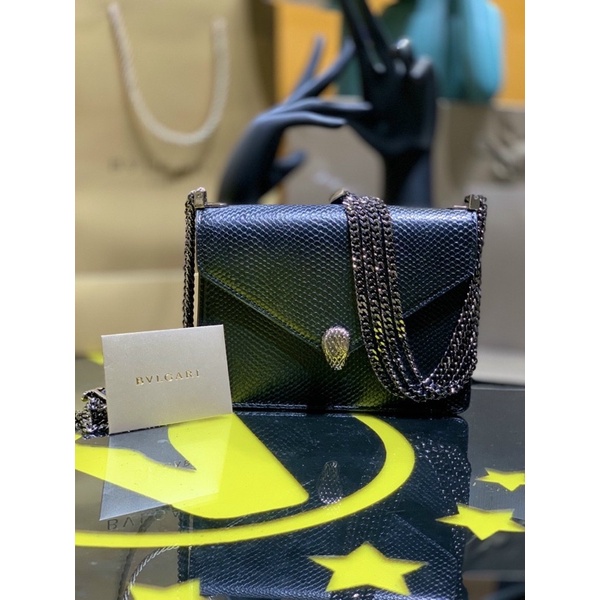 Túi BVL GARI vân đen lì xích pha da siêu sang huyền bí fullbox size 20 đẹp mê