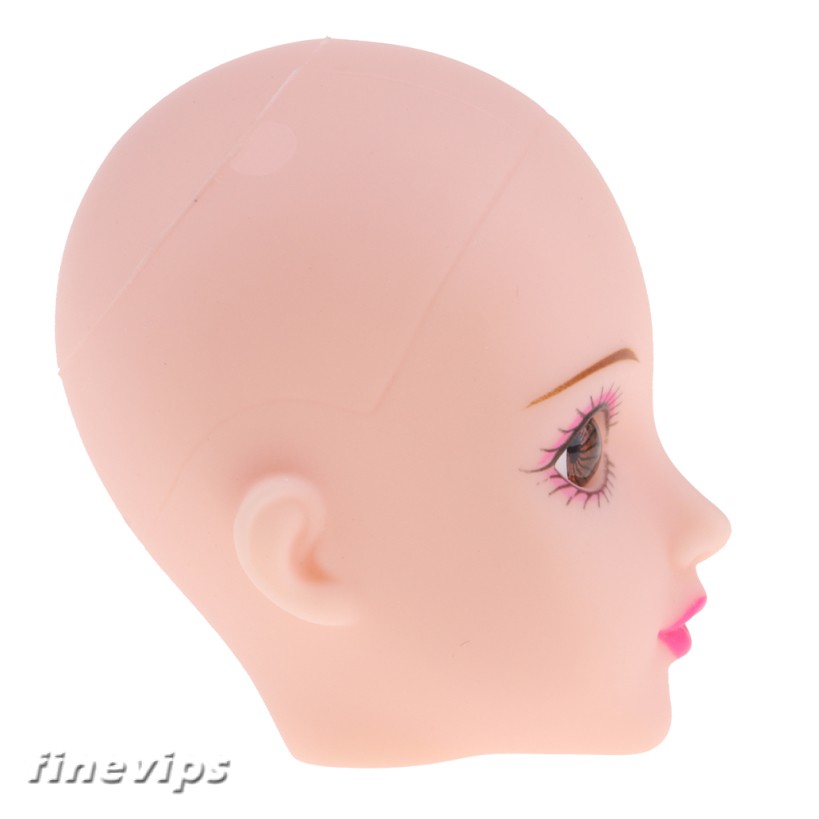 Ball-Jointed Doll Girl Head with Black Eyes for 1/6 BJD Doll Body Parts Accs