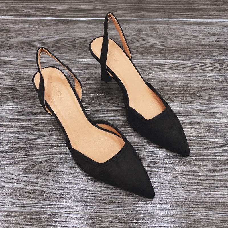 Giày slingback giày min quai hậu cao 7p