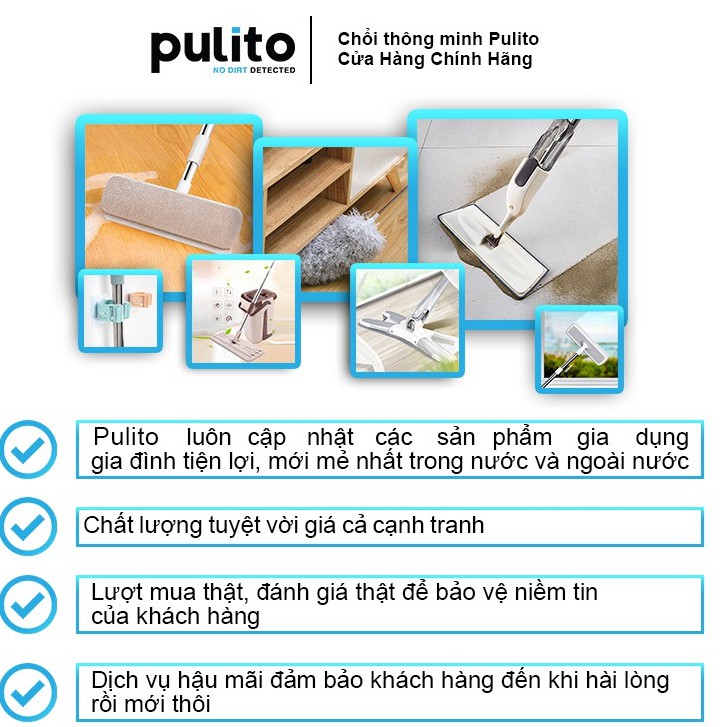 Chổi lau nhà tự vắt chính hãng PULITO tự vắt đồ dùng gia đình thông minh tiện lợi LS-CLN-M1